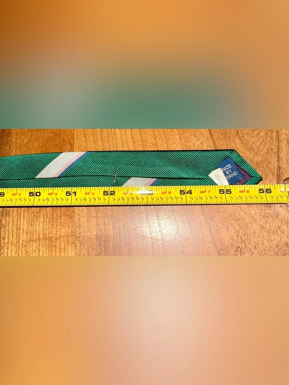 Polo by Ralph Lauren Emerald Green Silver Stripe Tie with Pink & Blue Accents